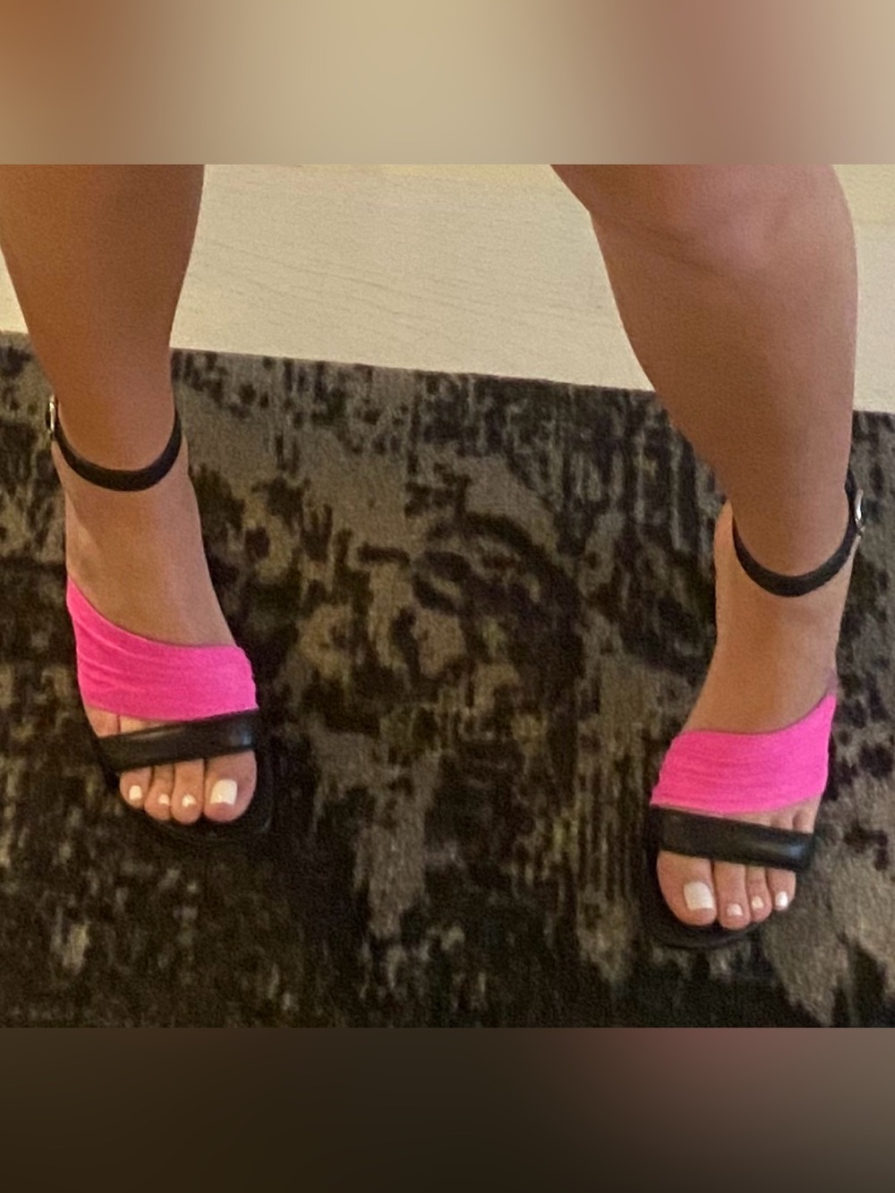 3.1 Phillip Lim Hot Pink and Black Strap Sandals